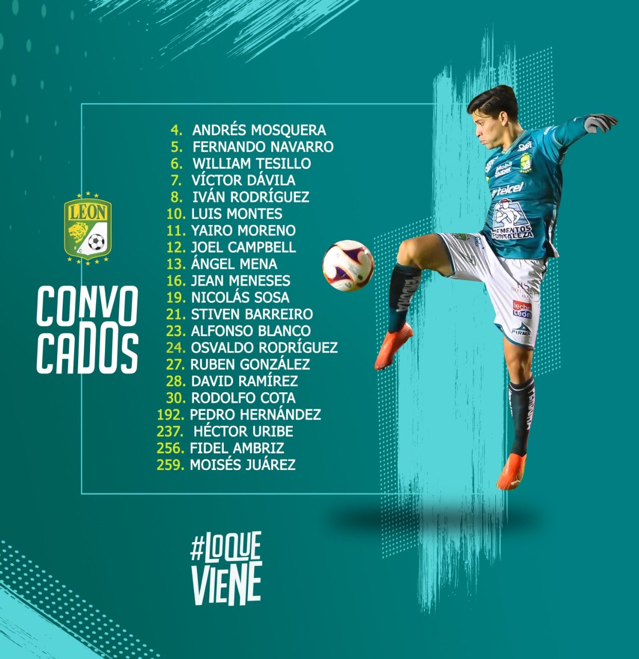 Convocatoria del Pumas Vs León.